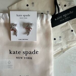 Kate Spade Silver Cubic Zirconia Kids Earrings